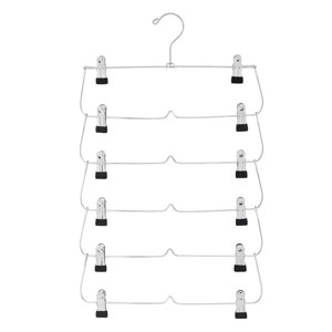 2 pcs 6 Tier with Chrome Finish, Space-Saving Skirt with Clips for Women's Clothes, Foldable Hangers for Pants, Towel, Scarf, Bra, Kitchen - 1 of 4