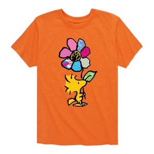 Boys' - Peanuts - Woodstock With Flower And Pattern Short Sleeve Graphic T-Shirt - 1 of 4