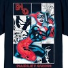 Batman Harley Quinn Comic Art Adult Black Crew Neck Short Sleeve T-shirt - 3 of 4