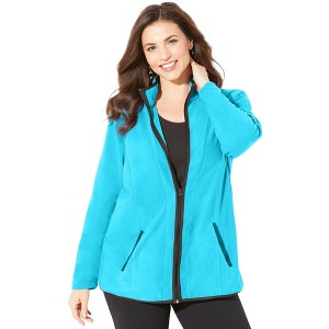 Catherines Women's Plus Size Micro Fleece Zip Jacket - 1 of 4