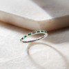 Ross-Simons 0.20 ct. t.w. Emerald and .15 ct. t.w. Diamond Eternity Band Ring in 14kt White Gold - 4 of 4
