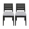 Janey 2-piece Acacia Wood Patio Dinning Chair, Armless Chairs with Cushions, Outdoor Furniture - Maison Boucle - 2 of 4