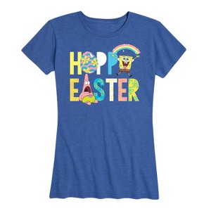 Women's - SpongeBob Squarepants - Hoppy Easter Icons Short Sleeve Graphic T-Shirt - 1 of 4