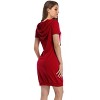 Women's Casual Short Sleeve Solid Color Pullover Hooded Tunic Dress with Kangaroo Pocket - 3 of 4