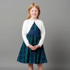Hope & Henry Girls' Organic Cropped Milano Stitch Dressy Cardigan, Soft White Scallop Edge, XX-Small - 2 of 4