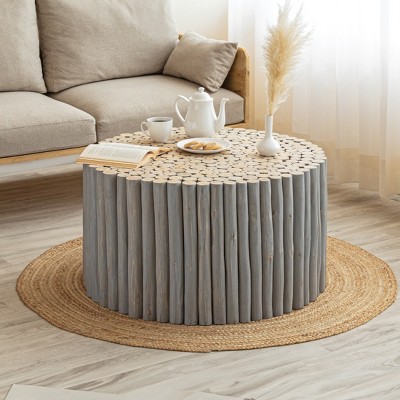 VYNXARIA Natural finish, modern and contemporary style end table