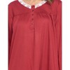 Casual Nights Women's Long Floral & Lace Henley Nightgown - 4 of 4