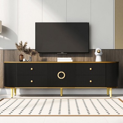NicBex Modern TV Stand for TVs up to 80 Inches Entertainment Center with 4 Drawers and 1 Cabinet for Living Room
