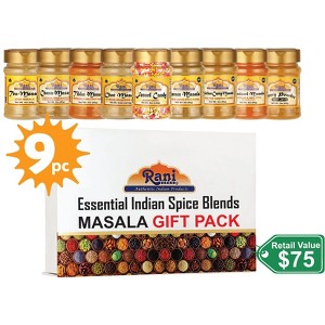 Essential Indian Spice Blends (Masala) 9 Bottle Gift Box Set, Average Weight per Bottle 3oz (85g) - Rani Brand Authentic Indian Products - 1 of 4
