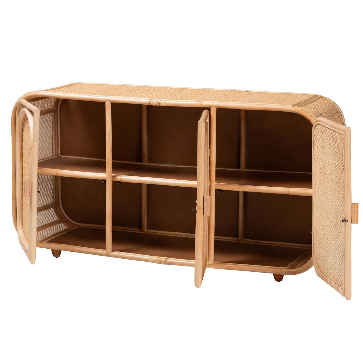bali & pari Evania Natural Rattan 3 Door Storage Cabinet Natural - thumbnail 3