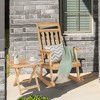 Tangkula 4PCS Patio Rocking Chair & Folding Table Set Wooden Rocker Bistro Set - 4 of 4