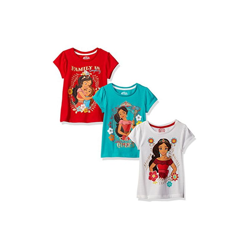 Disney Girl's 3-Pack Elena of Avalor Glitter Print Short Sleeve Graphic Tee Set for kids, 1 of 2