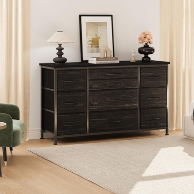 GustoWave TV Console Table for TV up to 55", Modern TV Stand with 10 Drawer & Sockets for Living Room