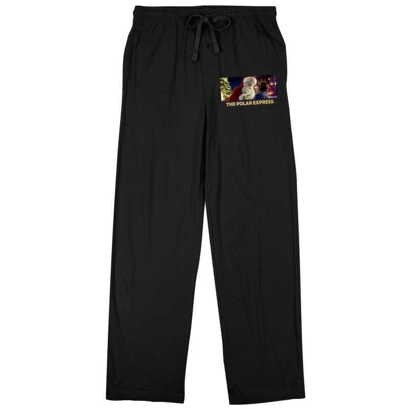 Polar Express Santa and Child Men's Black Sleep Pajama Pants, 1 of 2