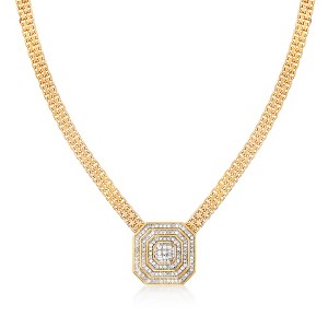 Ross-Simons 0.50 ct. t.w. Diamond Cluster Necklace in 18kt Gold Over Sterling - 1 of 2