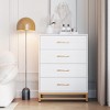 White Dresser for Bedroom, 4 Drawer Dresser with Golden Handles, Wooden Storage Cabinet for Living Room, Hallway, Nursery - 2 of 4