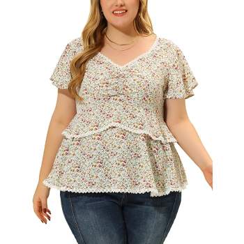 Agnes Orinda Women's Plus Size Summer Solid Textured Printed Babydoll Summer  Tops White 3x : Target