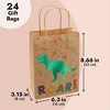 Blue Panda 24 Pack Green Foil Dinosaur Party Bags with Handles, T-Rex Dino Themed Kids Birthday, Baby Shower Party Favor - 3 of 4
