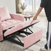 Velvet 3-in-1 Convertible Folding Chair Bed with Tufted Cushion - 2 of 4