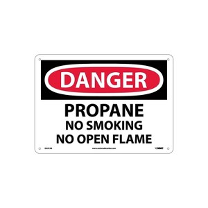 National Marker Danger Signs; Propane No Smoking No Open Flame 10X14 .040 Aluminum D397AB - 1 of 1