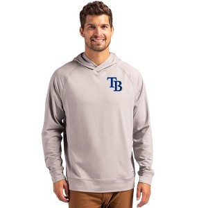 Tampa Bay Rays Cutter & Buck Adapt Knit Recycled Mens Heathered Hooded Pullover - 1 of 1