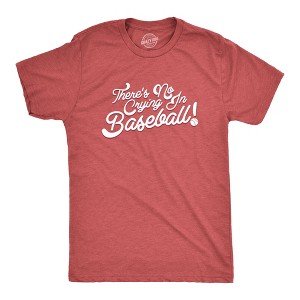 No Crying In Baseball T Shirt Funny 80s Shirts Retro Sports League Tee - Crazy Dog Men's T Shirt - 1 of 4