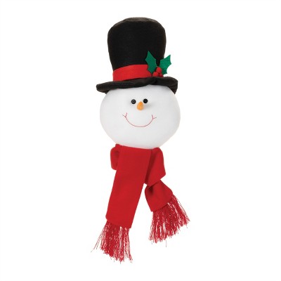 Plush Snowman Head Ornament (Set of 6)