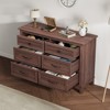 6 Drawer Dresser for Bedroom, 47" Wide Wooden Storage Chest, Freestanding Closet Organizer for Living Room, Entryway, or Hallway - 4 of 4