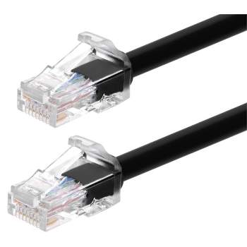 Monoprice Cat6A Component Level Patch Cable - 1ft - Black, UTP, 24AWG, 500MHz, Pure Bare Copper, Snagless RJ45, Ethernet Cable - Micro SlimRun Series