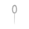 O'Creme Rhinestone Silver-Colored Number-0 Cake Topper 1-1/2 Inch - 2 of 2