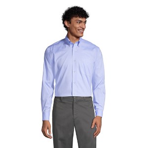 Lands' End School Uniform Men's Long Sleeve No Iron Pinpoint Dress Shirt - 1 of 4