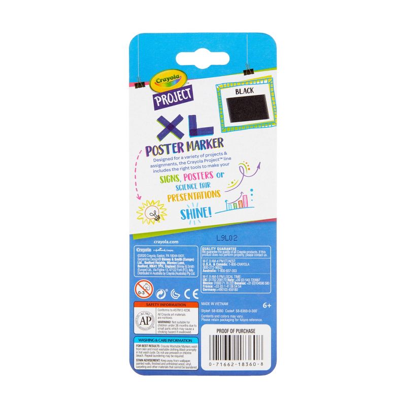1ct Crayola Project XL Poster Marker - Black, 3 of 4