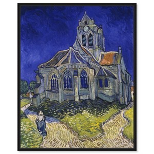 Art Remedy Vincent van Gogh - The Church in Auvers Van Gogh Classic Fields and Floral Wall Art Framed - 1 of 4