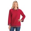 Collections Etc Long Sleeve Fleece and Flannel Layered Look Top - 2 of 4