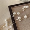 Attop Gold multi-strand imitation pearl necklace, vintage long white pearl necklace - 4 of 4