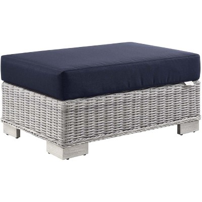 Modway Conway Outdoor Patio Wicker Rattan Ottoman