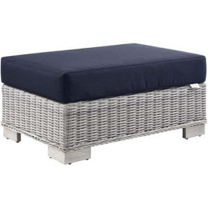 Modway Conway Outdoor Patio Wicker Rattan Ottoman - 1 of 3