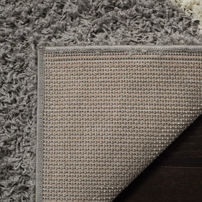 Grey and Ivory High Pile Shag Area Rug, 10' x 14'