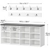 Shoe Storage Bench with Cushion, 39.4" L Entryway Bench with 12 Cubbies - 3 of 4