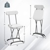 Gymax 2/4PC Folding Chair Heavy Duty Molded Chairs with Metal Curved Feet Wide Seat & Ergonomic Backrest Solid Frame Indoor Black/White - 3 of 4