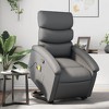 vidaXL Stand-Up Gray Faux Leather Power Lift Massage Recliner with Manual Recline - Comfortable Senior Seating for Living Room - 2 of 4