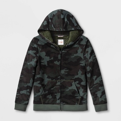 camo full zip hoodie