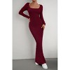Women's Square Neck Long Sleeve Knit Dress Slim Fit Stretchy Bodycon Sweater Dress Casual Elegant - 4 of 4
