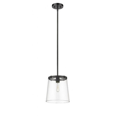 Callista Matte Black Hand-Crafted Glass Pendant Light
