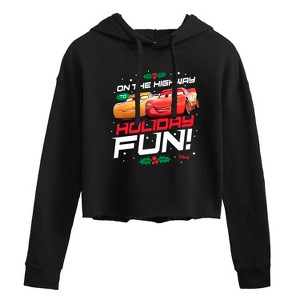 Women's - Disney - On The Highway To Holiday Fun Cropped Graphic Hoodie - 1 of 3