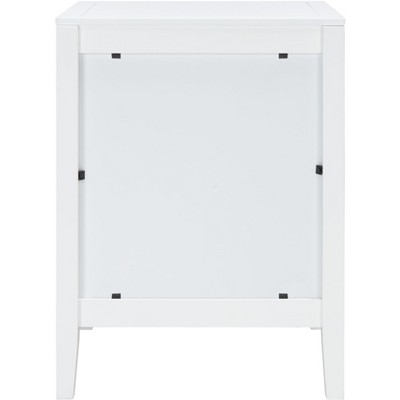 Tegan White Mahogany 2-Drawer Nightstand with Brass Ring Pulls