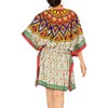 LA LEELA Women's Beach Holiday Beachwear Mini Swim Suit Loose Beach Dress Vacation Swimwear Cover Up Summer Beachwear Tunics 2X-3X White Abstract - 3 of 3
