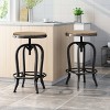 2pc Farmdale Industrial Firwood Adjustable Height Swivel Counter Height Barstools Antique Natural/Pewter - Christopher Knight Home: Wrought-Iron Frame - image 2 of 4