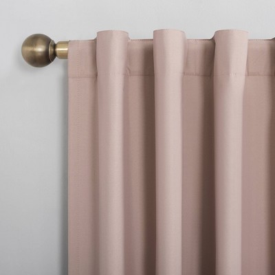 Blush Polyester Blackout Thermal Back Tab Curtain Panel
