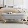 Busaurus Ottoman Oval Storage Bench, Rubber Wood Legs(43.5"x16"x16") - 3 of 4